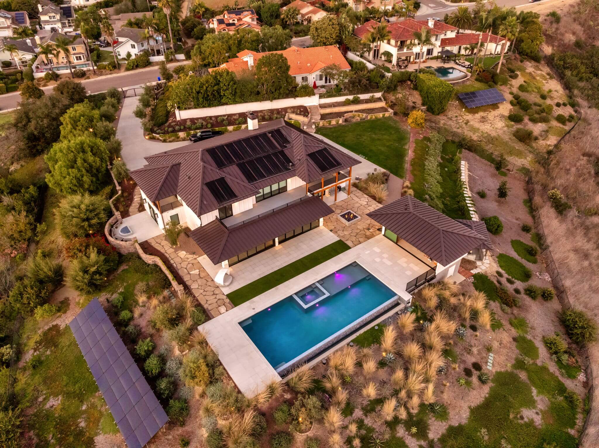 Full pool renovation showing the long-term value of a complete swimming pool remodel on a luxury hillside property